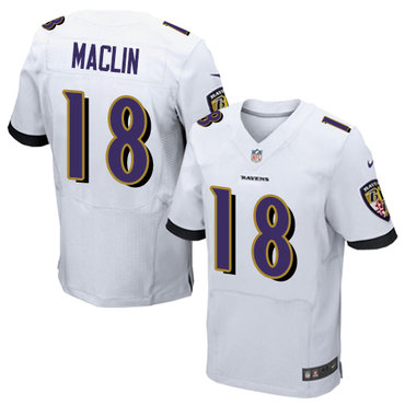 Nike Baltimore Ravens #18 Jeremy Maclin White Men's Stitched NFL New Elite Jersey