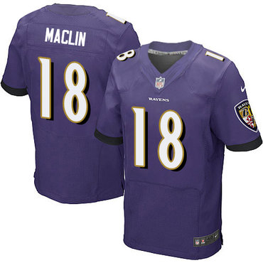Nike Baltimore Ravens #18 Jeremy Maclin Purple Team Color Men's Stitched NFL New Elite Jersey