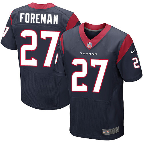 Nike Houston Texans #27 D'Onta Foreman Navy Blue Team Color Men's Stitched NFL Elite Jersey