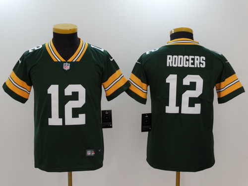 Youth Green Bay Packers #12 Aaron Rodgers Green 2017 Vapor Untouchable Stitched NFL Nike Limited Jersey