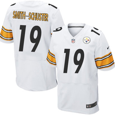 Nike Pittsburgh Steelers #19 JuJu Smith-Schuster White Men's Stitched NFL Elite Jersey