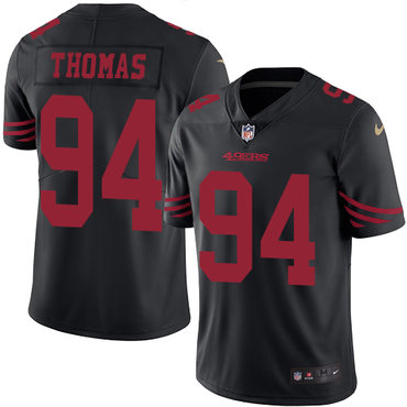 Nike San Francisco 49ers #94 Solomon Thomas Black Men's Stitched NFL Limited Rush Jersey