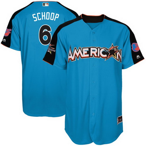 Men's American League Baltimore Orioles #6 Jonathan Schoop Majestic Blue 2017 MLB All-Star Game Home Run Derby Player Jersey