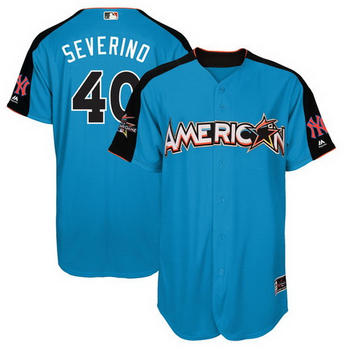Men's American League New York Yankees #40 Luis Severino Majestic Blue 2017 MLB All-Star Game Home Run Derby Player Jersey