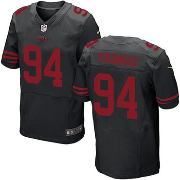 Nike San Francisco 49ers #94 Solomon Thomas Black Alternate Men's Stitched NFL Elite Jersey