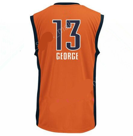 Men's Oklahoma City Thunder #13 Paul George Orange Stitched NBA Adidas Revolution 30 Swingman Jersey