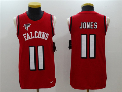 Men's Atlanta Falcons #11 Julio Jones Red Color Rush 2017 Vest Stitched NFL Nike Tank Top Jersey