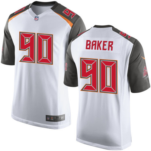 Men's Tampa Bay Buccaneers #90 Chris Baker White Road NFL Nike Elite Jersey