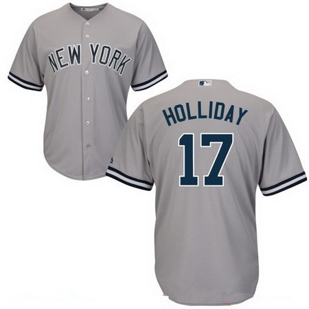 Youth New York Yankees #17 Matt Holliday Gray Road Stitched MLB Majestic Cool Base Jersey