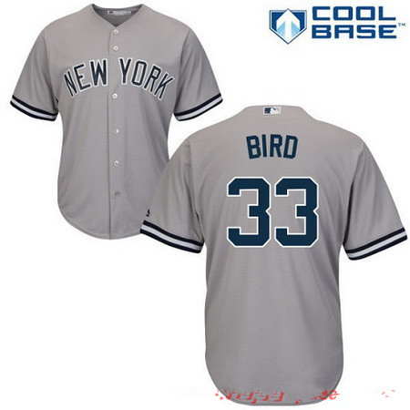 Youth New York Yankees #33 Greg Bird Gray Road Stitched MLB Majestic Cool Base Jersey