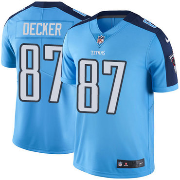 Nike Tennessee Titans #87 Eric Decker Light Blue Men's Stitched NFL Limited Rush Jersey