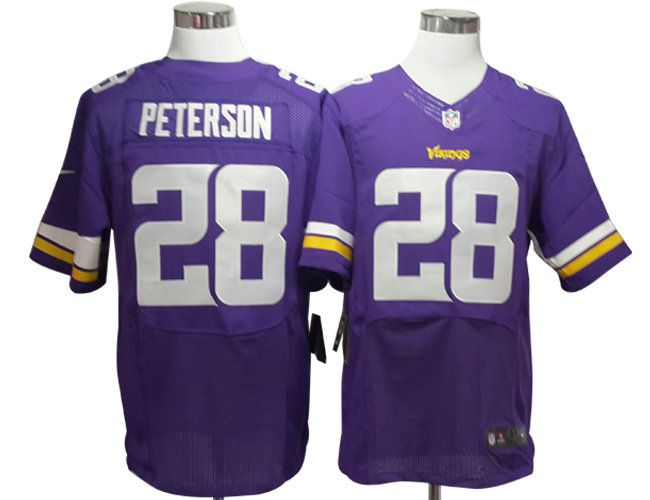 Size 60 4XL Adrian Peterson Minnesota Vikings #28 Purple Stitched Nike Elite Jersey