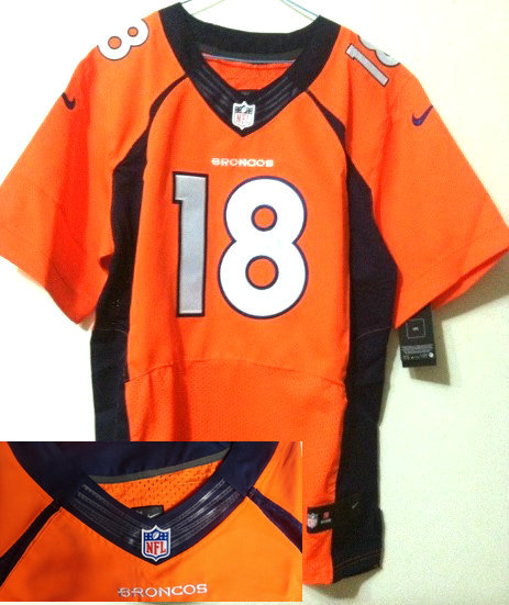 Size 60 4XL 2013 New Collar Peyton Manning Denver Broncos #18 Orange Nike Elite Jersey