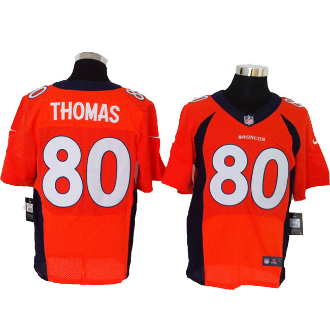 Size 60 4XL 2013 New Collar Julius Thomas Denver Broncos #80 Orange Stitched Nike Elite Jersey