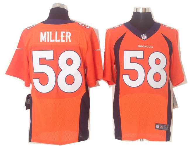 Size 60 4XL 2013 New Collar Von Miller Denver Broncos #58 Orange Nike Elite Jersey