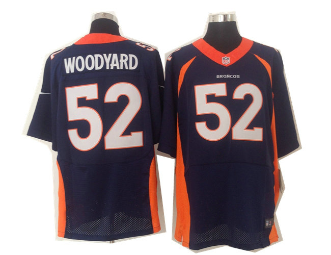 Size 60 4XL 2013 New Collar Wesley Woodyard Nike Denver Broncos #52 Elite Blue Jersey
