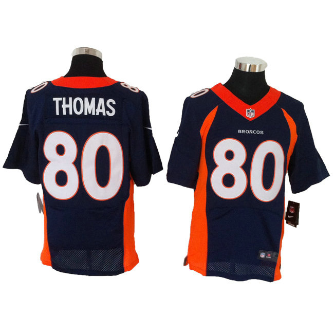 Size 60 4XL 2013 New Collar Julius Thomas Denver Broncos #80 Blue Stitched Nike Elite Jersey