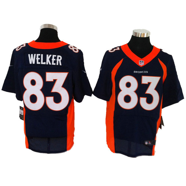Size 60 4XL 2013 New Collar Wes Welker Denver Broncos #83 Blue Stitched Nike Elite Jersey