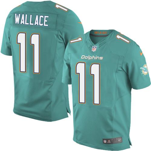 Size 60 4XL Mike Wallace Miami Dolphins #11 Green Stitched Nike Elite Jersey