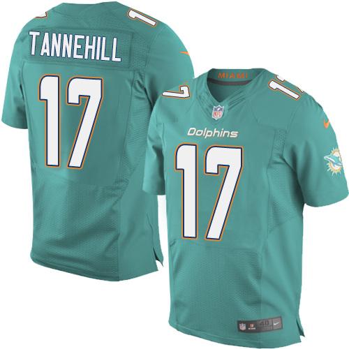 Size 60 4XL Ryan Tannehill Miami Dolphins #17 Green Stitched Nike Elite Jersey