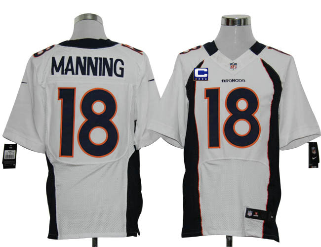 Size 60 4XL-2012 Peyton Manning Denver Broncos #18 White Stitched Nike Elite NFL Jerseys C Patch