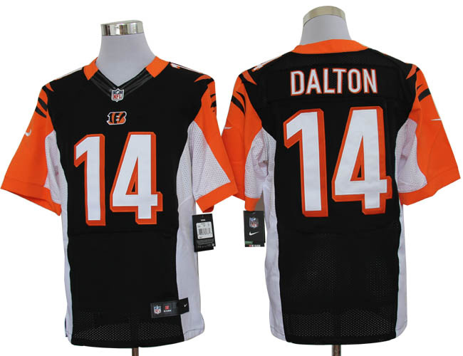 Size 60 4XL-Andy Dalton Cincinnati Bengals #14 Black Stitched Nike Elite NFL Jerseys