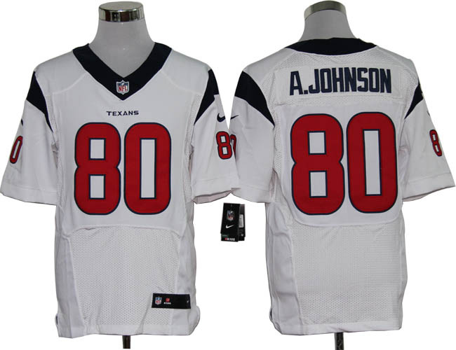 Size 60 4XL-Andre Johnson Houston Texans #80 White Stitched Nike Elite NFL Jerseys