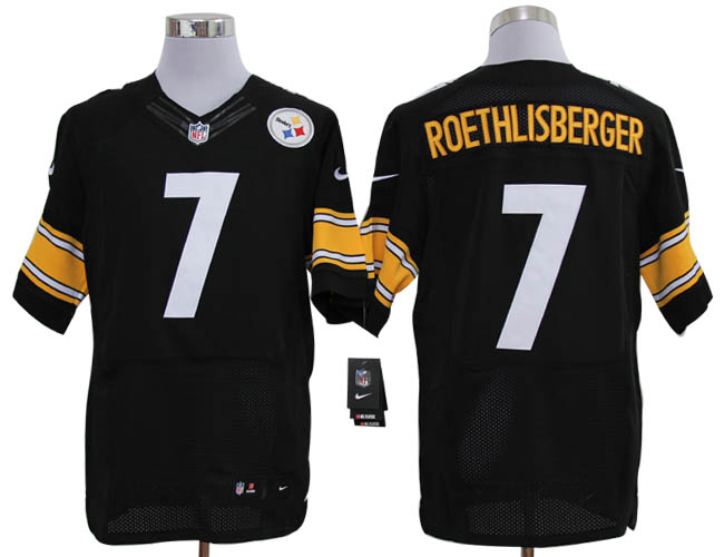 Size 60 4XL-Ben Roethlisberger Pittsburgh Steelers #7 Black Stitched Nike Elite NFL Jerseys
