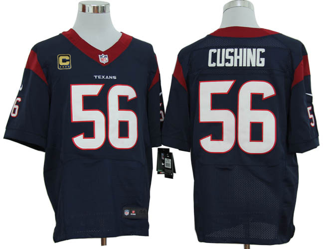 Size 60 4XL-Brian Cushing Houston Texans #56 C Patch Navy Blue Stitched Nike Elite NFL Jerseys