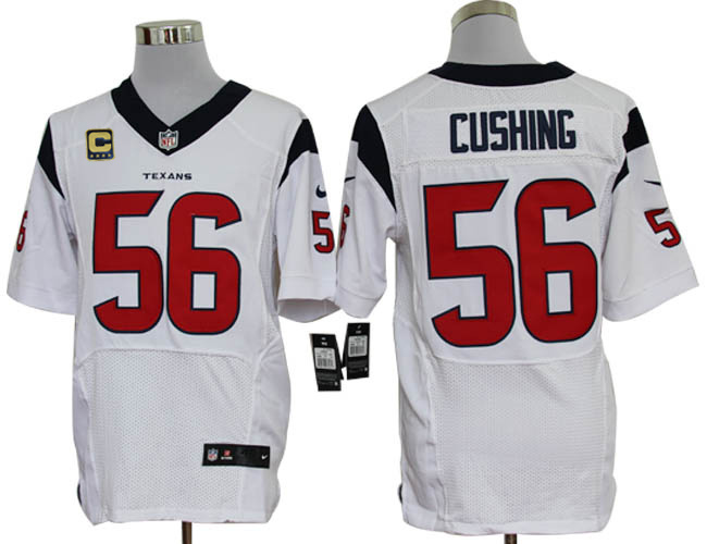 Size 60 4XL-Brian Cushing Houston Texans #56 C Patch White Stitched Nike Elite NFL Jerseys