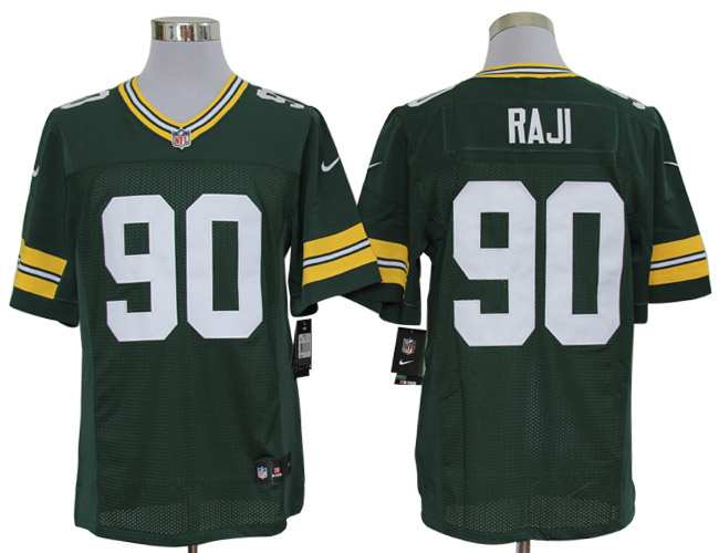 Size 60 4XL-B.J. Raji Green Bay Packers #90 Green Stitched Nike Elite NFL Jerseys
