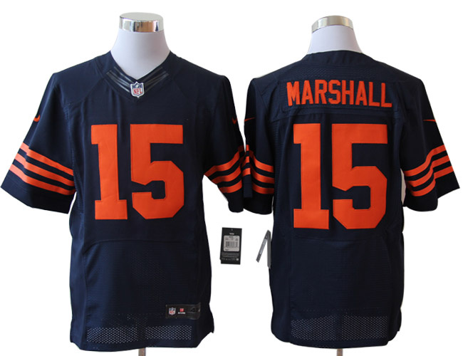 Size 60 4XL-Brandon Marshall Chicago Bears #15 Blue&Orange Stitched Nike Elite NFL Jerseys