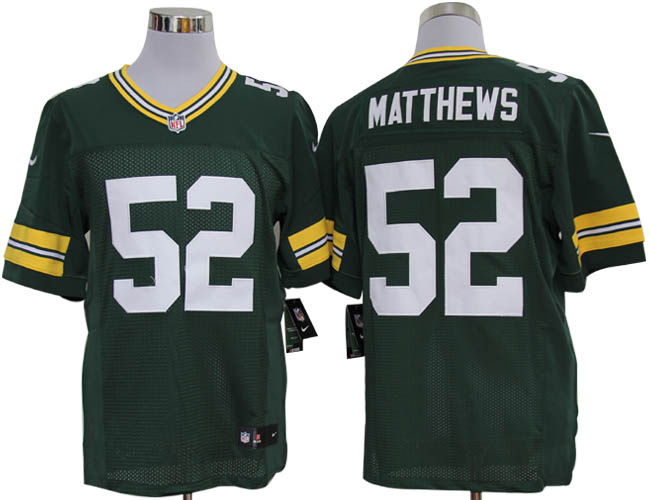 Size 60 4XL-Clay Matthews Green Bay Packers #52 Green Stitched Nike Elite NFL Jerseys