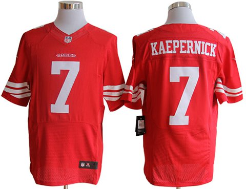 Size 60 4XL-Colin Kaepernick San Francisco 49ers #7 Red Stitched Nike Elite NFL Jerseys