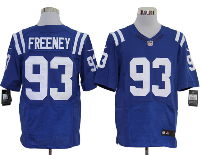 Size 60 4XL-Dwight Freeney Indianapolis Colts #93 Blue Stitched Nike Elite NFL Jerseys