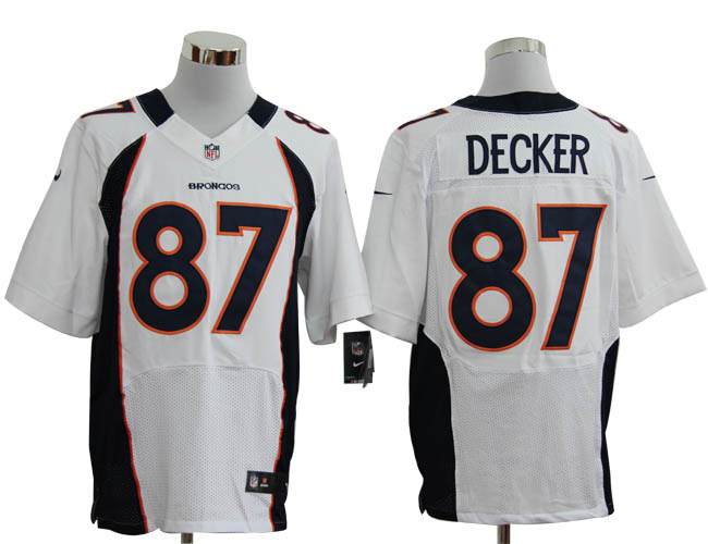 Size 60 4XL-Eric Decker Denver Broncos #87 White Stitched Nike Elite NFL Jerseys