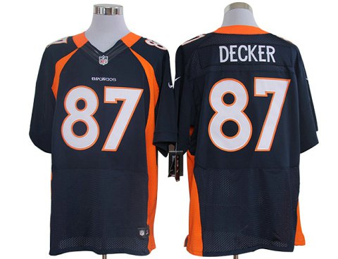 Size 60 4XL-Eric Decker Denver Broncos #87 Blue Stitched Nike Elite NFL Jerseys
