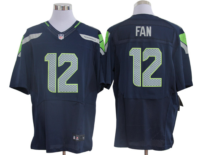 Size 60 4XL-Fan Seattle Seahawks #12 Pacific Blue Stitched Nike Elite NFL Jerseys
