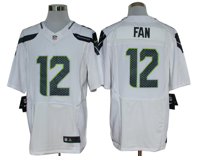 Size 60 4XL-Fan Seattle Seahawks #12 White Nike Elite NFL Jerseys