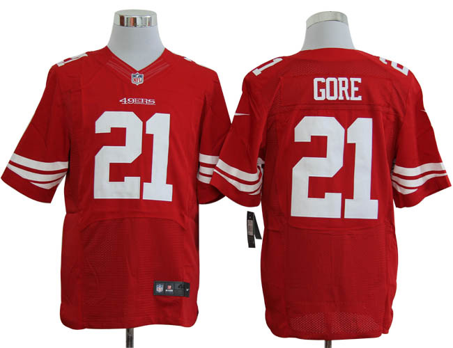 Size 60 4XL-Frank Gore San Francisco 49ers #21 Red Stitched Nike Elite NFL Jerseys