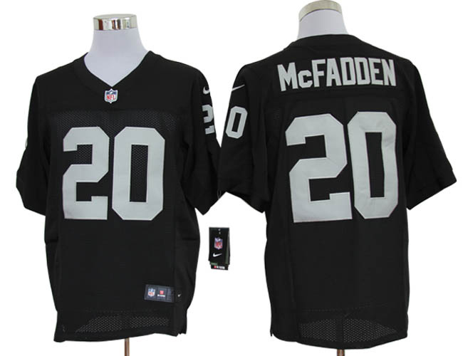 Size 60 4XL-Darren McFadden Oakland Raiders #20 Black Stitched Nike Elite NFL Jerseys