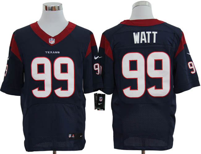 Size 60 4XL-J.J. Watt Houston Texans #99 Blue Stitched Nike Elite NFL Jerseys