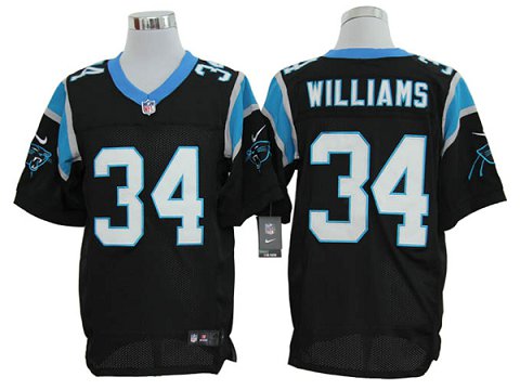 Size 60 4XL-DeAngelo Williams Carolina Panthers #34 Black Stitched Nike Elite NFL Jerseys