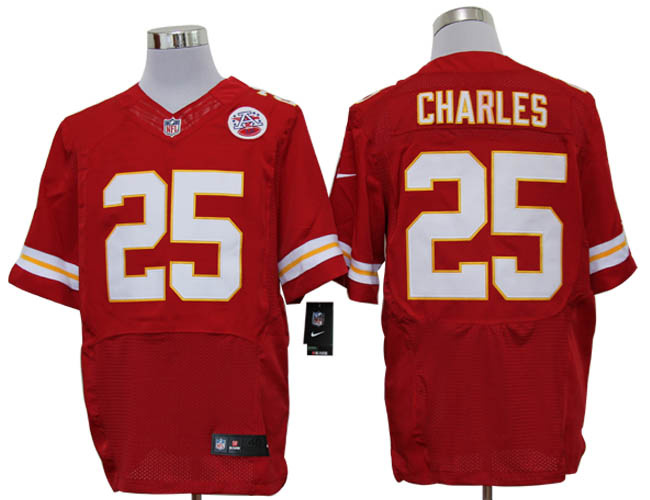 Size 60 4XL-Jamaal Charles Kansas City Chiefs #25 Red Stitched Nike Elite NFL Jerseys