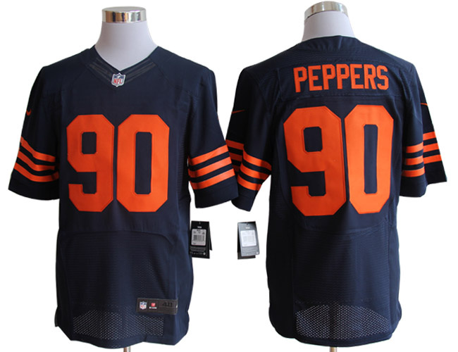 Size 60 4XL-Julius Peppers Chicago Bears #90 Blue&Yellow Stitched Nike Elite NFL Jerseys