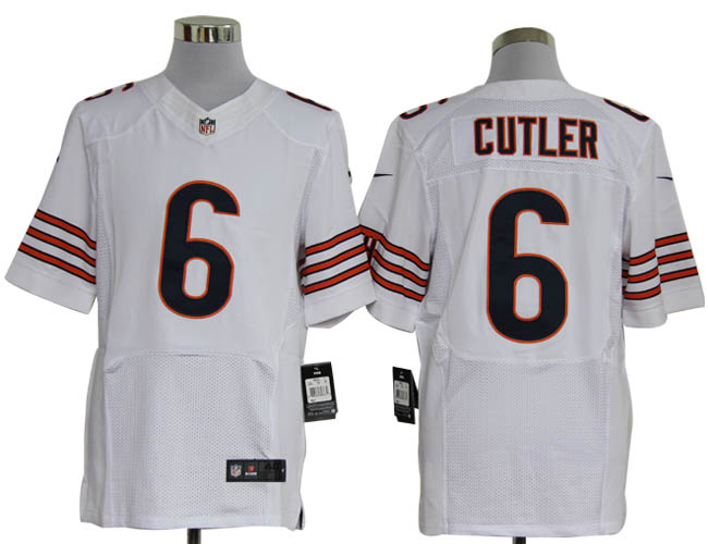 Size 60 4XL-Jay Cutler Chicago Bears #6 White Stitched Nike Elite NFL Jerseys