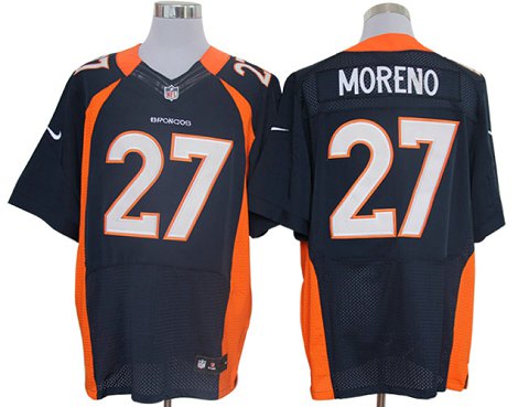 Size 60 4XL-Knowshon Moreno Denver Broncos #27 Blue Stitched Nike Elite NFL Jerseys