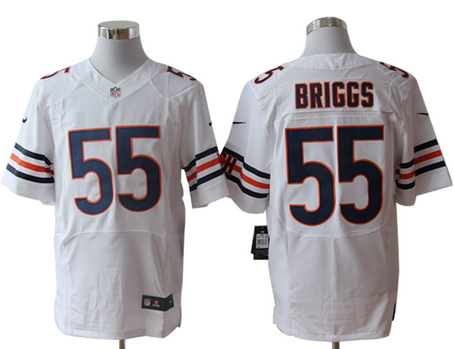 Size 60 4XL-Lance Briggs Chicago Bears #55 White Stitched Nike Elite NFL Jerseys