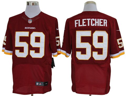 Size 60 4XL-London Fletcher Washington Redskins #59 Red Stitched Nike Elite NFL Jerseys