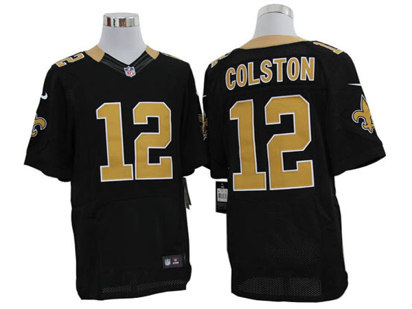 Size 60 4XL-Marques Colston New Orleans Saints #12 Black Stitched Nike Elite NFL Jerseys